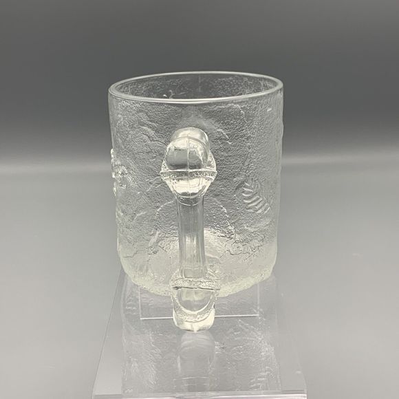 McDonalds 1993 The Flintstones Glass Pre Dawn Mug Bone Handle Etched Embossed 3D - Picture 4 of 9